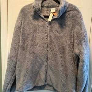 PINK Victoria's Secret Soft Gray Teddy Jacket